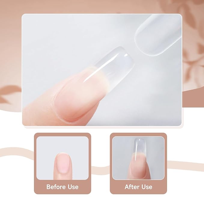 JEWHITENY Poly Nail Gel Set Clear Nude Brown Neutral Classic Color Base and Top Coat Slip Solution Poly Extension Gel With Acrylic Nail Builder Need U V Lamp Curing-Velvo Beauty