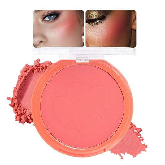 Single Coral Orange Matte Blush for Cheeks Face Blushes Makeup Palette, Rose Bean Monochrome Cream Blushes Palette Makeup for Older Women, Natural Pigmented Paleta de coral anaranjado monocromática 04-Velvo Beauty