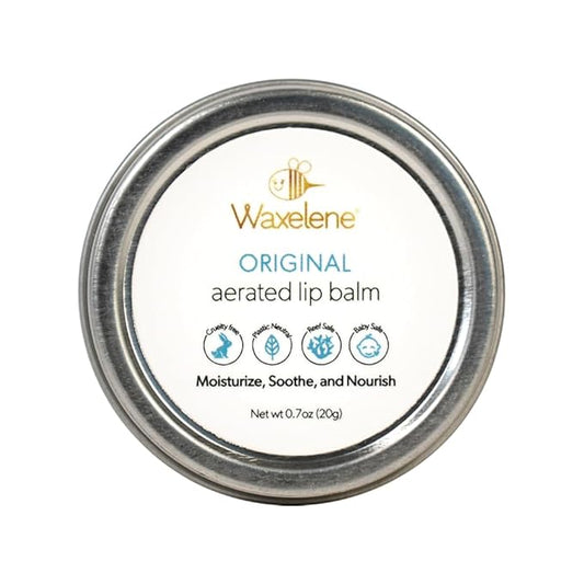 Waxelene Original Aerated Lip Balm Tin, Best Lip Balm Ever Organic Calming Multipurpose Ointment Baby Eczema Dry Sensitive Skin Body Face Moisturizer-Velvo Beauty