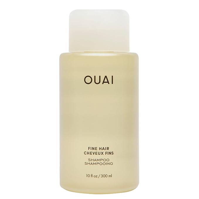OUAI Fine Shampoo - Volumizing Shampoo with Strengthening Keratin, Biotin & Chia Seed Oil for Fine Hair - Delivers Clean, Weightless Body - Paraben, Phthalate & Sulfate Free Hair Care (10 Fl Oz)-Velvo Beauty