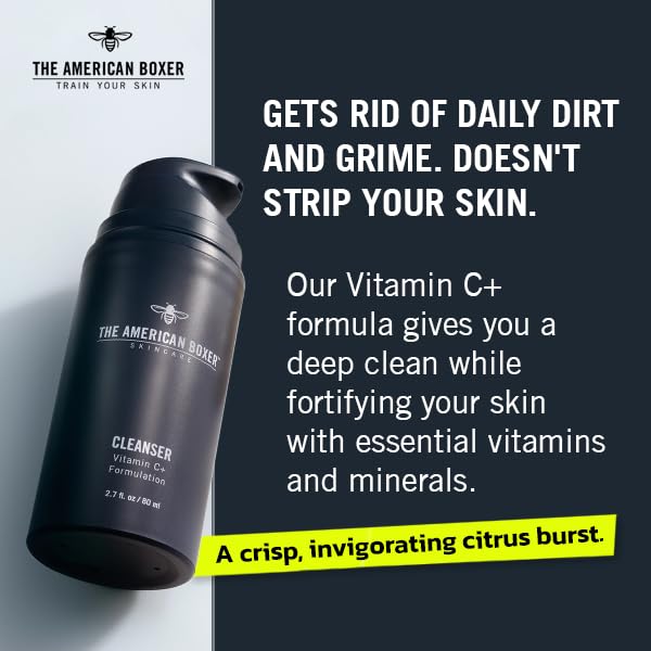 Kickass Cleanser by The American Boxer - Hydrating Mens Face Wash for Men - Essential Vitamins and Minerals - For All Skin Types - Organic - Cruelty Free - Naturally Derived Ingredients-Velvo Beauty