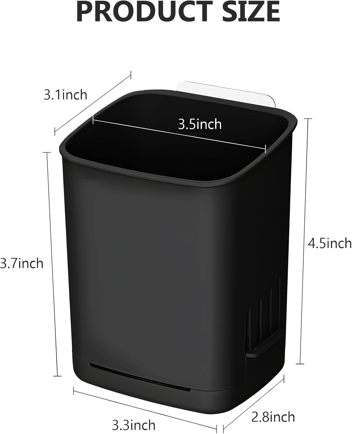 Toothbrush Holder Cup Wall Mounted Drill-Free for Bathroom Shower Electric Toothbrush Toothpaste Razor Holder Removable Waterproof Sturdy Self Draining, Tableware Holder for Kitchen(1pcs&Black)-Velvo Beauty