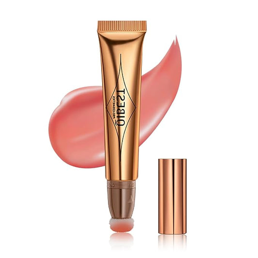 Blush Beauty Wand, Liquid Face Blush with Cushion Applicator, Silky Smooth Cream Blush Stick Natural Matte Finish, Lightweight Blendable Blush Stick Makeup for Cheek Lip eye, Cruelty-free（Peach Pink）-Velvo Beauty