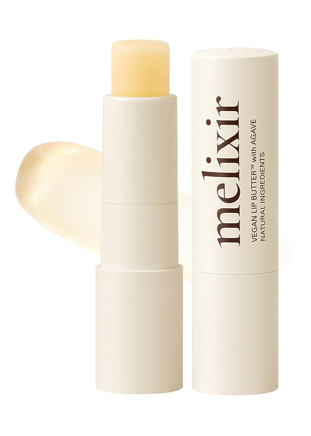 Melixir Vegan Lip Butter #01 Agave(Clear), Hydrating Tinted Lip Balm Stick, Bee-Free, Petrolatum-Free, Plant-Based With Shea Butter, Nourishing Care for Dry, Chapped Lips, Natural Finish-Velvo Beauty