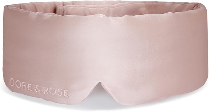 Dore & Rose Deep Sleep Mask Light Blocking, 23 Momme Mulberry Silk Eye Mask, Ultra Soft, Adjustable - Travel Sleeping Mask for Men & Women - Lotus-Velvo Beauty