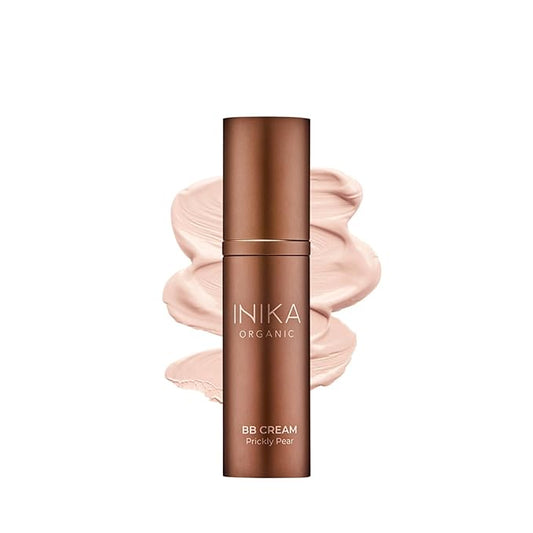 INIKA Organic BB Cream Foundation - Vegan Makeup with Hydrating Prickly Pear, Jojoba, and Pomegranate Seed Oil - Lightweight, Radiant BB Glow for Balanced Skin Tone, Porcelain, 1 fl oz-Velvo Beauty