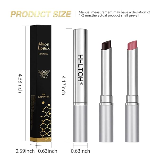 2PCS Honey Tinted Lips Balm Lipstick - Sheer Hydrating Lipstick for All Skin Tones - Moisturizing Lip Balm, Nourishing Lip Balm – Bálsamo Labial Hidratante con Color,Natural Cherry Black & Pink-Velvo Beauty