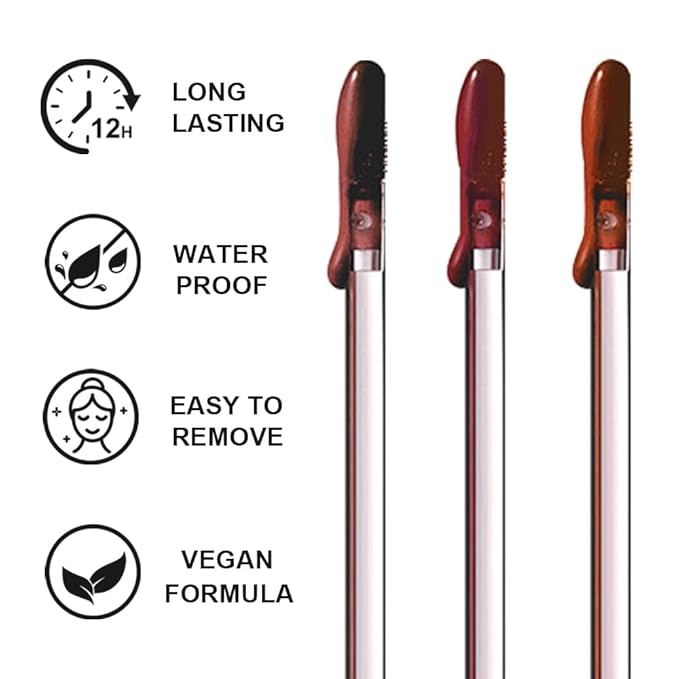 3 Colors Peel Off Lip Liner Stain with Tweezer, Long Lasting Waterproof Lip Tint Stains Makeup Set with Matte Finish for Women, Natural Look, Easy to Use, for All Skin Types (#367, M)-Velvo Beauty