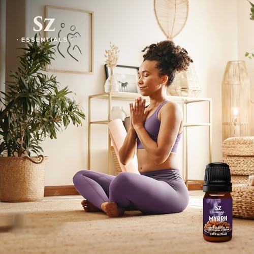 5-Year Aged Myrrh Premium Essential Oil – Rich, Earthy Aroma | Pure & Natural for Aromatherapy & Wellness - Therapeutic Grade & Vegan - 100% Pure and Natural - Undiluted - 0.17 fl oz.-Velvo Beauty
