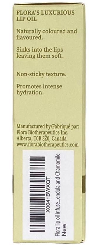 Flora Calendula & Chamomile Lip Oil | Organic, Plant-Based | Rejuvenate | 10 ml | Made in Canada-Velvo Beauty