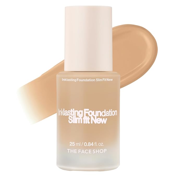 THE FACE SHOP Ink Lasting Liquid Foundation, Full Coverage, 72‑Hour Wear Semi‑Matte Finish, Makeup with Bakuchiol, N120 Marshmallow, 0.84 Fl. Oz.-Velvo Beauty