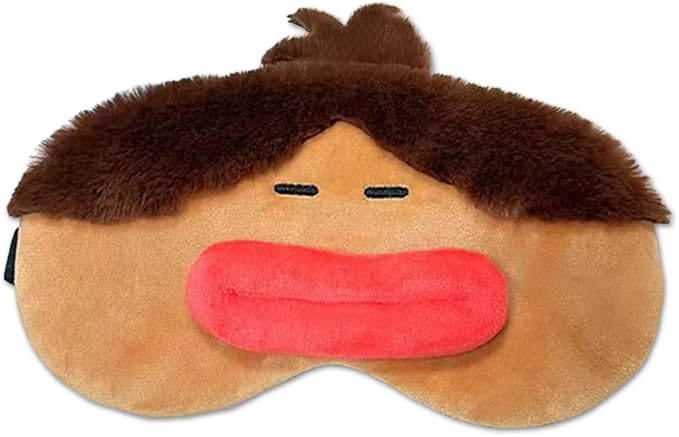 PERFECTSIGHT Sleep Eye Masks, Cute Plush Sleep Eye Cover Lightweight Adjustable Eyeshade Faux Fur Mask Cover for Women Men Sleep Travel Nap, Girl Braid-Velvo Beauty