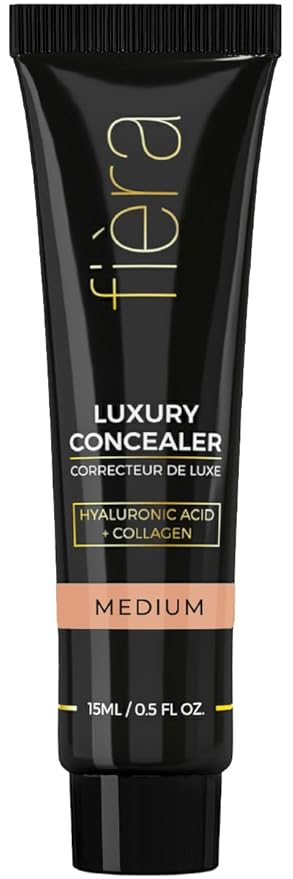 Fièra Luxury Concealer with Anti-Aging - All Day Coverage for Dark Circles, Fine Lines, Wrinkles & Spots - Medium, 0.5 Ounce-Velvo Beauty