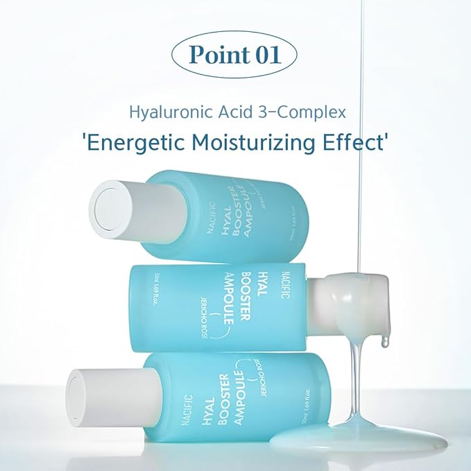 NACIFIC Hyal Booster Hydrating Set Toner 150ml 5.07fl.oz, Ampoule 50ml 1.69fl.oz, Cream 50ml 1.69fl.oz Hyaluronic Acid hydration and calming, ph5.5, Sensitive Skin-Velvo Beauty