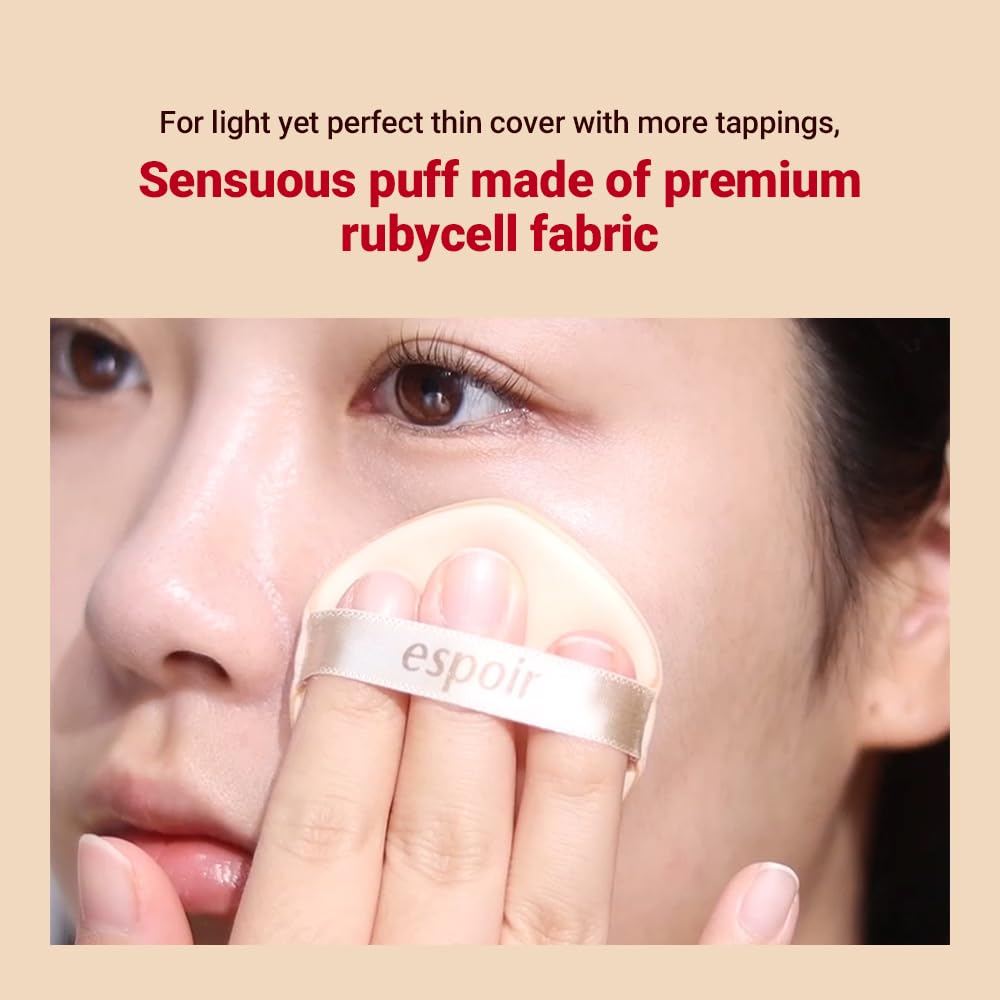 Espoir Be Velvet Air Puff 5ea | Flawless Face Makeup Fast and Easily | Makeup Sponge Applicator Air Cushion Powder Puff for Liquid Foundation, Cream, Powder, Concealer | Korean Base Makeup Tools-Velvo Beauty