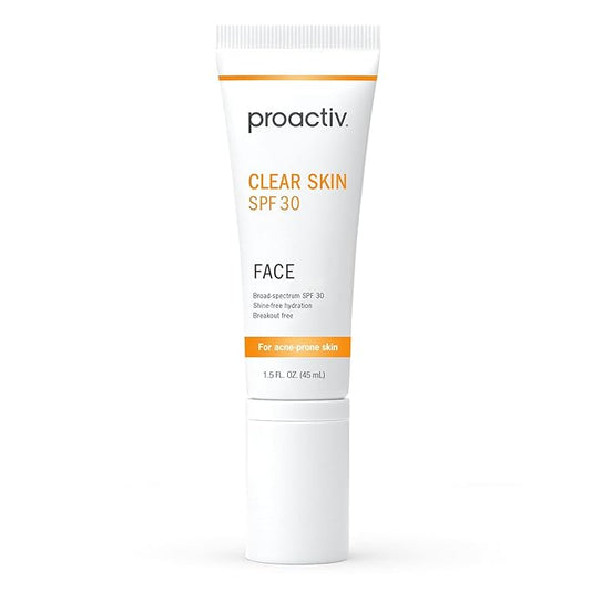 Proactiv Clear Skin Face Sunscreen Moisturizer With SPF 30 - Hydrating SPF Lotion And Sensitive Skin Sunscreen For Oily Skin And Acne-Prone Skin, Oil Free Matte Skincare Sunscreen, 1.5oz-Velvo Beauty