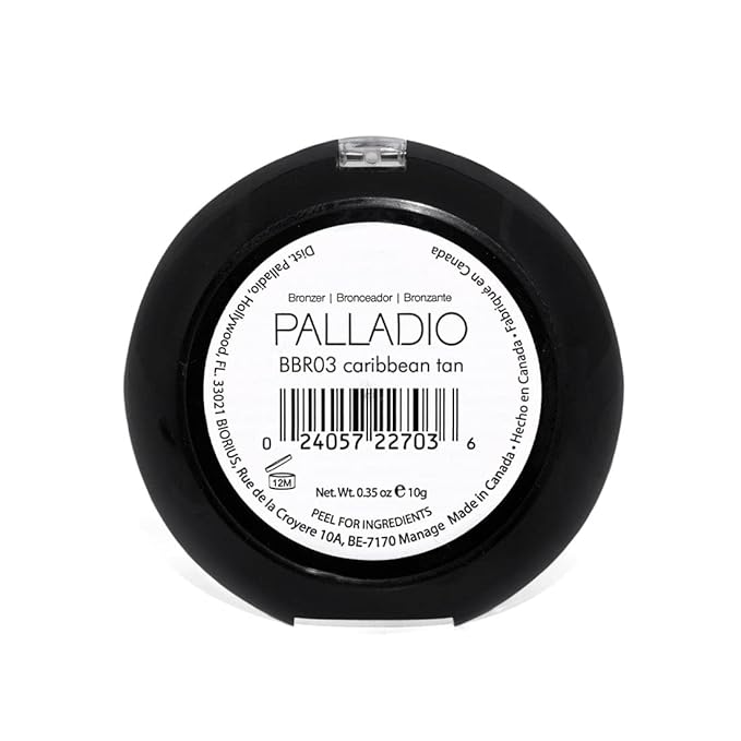 Palladio Baked Bronzer, Highly Pigmented and Easy to Blend, Shimmery Bronzed Glow, Use Dry or Wet, Lasts all day long, Provides Rich Tanning Color Finish, Powder Compact, Caribbean Tan-Velvo Beauty
