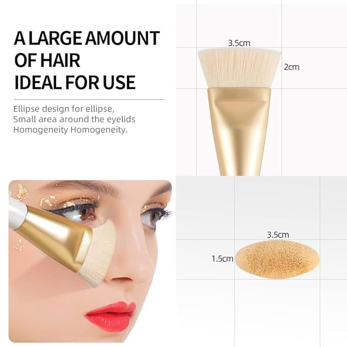 DUcare Contour Brush, Flat Top & Oval Head Face Contouring Brush For Blending & Buffing, Multi-Purpose Face Makeup Brushes for Liquid Foundation/Cream/Facial Mask-Velvo Beauty