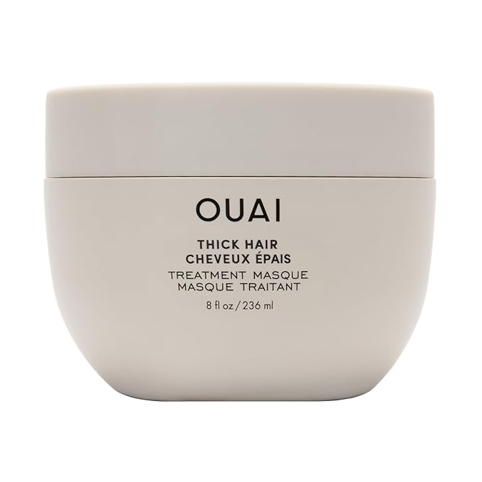 OUAI Thick Hair Mask - Deep Conditioning Hair Mask with Almond Oil, Olive Oil, & Hydrolyzed Keratin to Restore Damaged Strands - Phthalate & Paraben Free (8 fl oz)-Velvo Beauty