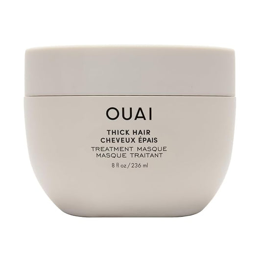 OUAI Thick Hair Mask - Deep Conditioning Hair Mask with Almond Oil, Olive Oil, & Hydrolyzed Keratin to Restore Damaged Strands - Phthalate & Paraben Free (8 fl oz)-Velvo Beauty
