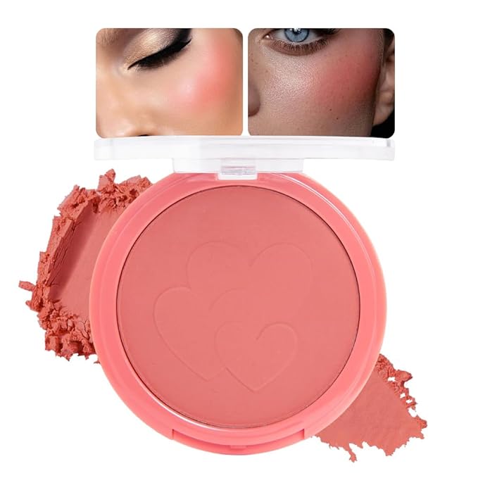 Single Warm Orange Matte Cream to Powder Blush Makeup Palette, Cheeks Face Blushes for Older Women, Natural Monochrome Blushes Makeup Palette, Paleta de rubores 05(0.35 Oz)-Velvo Beauty