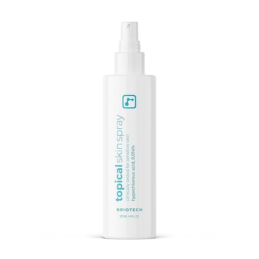 BRIOTECH Topical Skin Spray, Hypochlorous Acid Spray for Sensitive Skin, HOCl Facial Mist, Full Body Support Against Irritation, Calm Redness, Soothe Foot & Scalp, 4 oz-Velvo Beauty