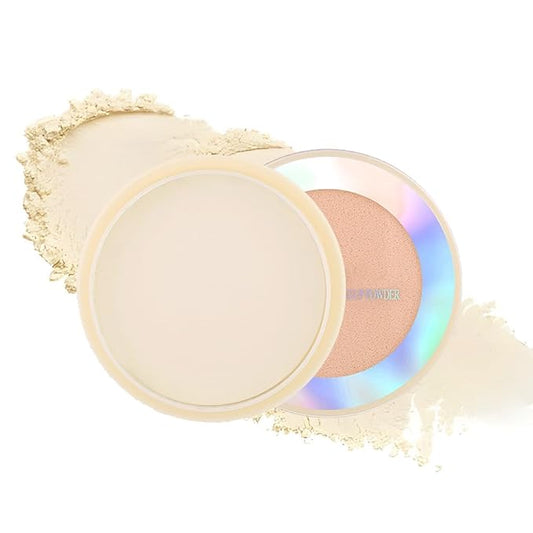Oil Control Face Pressed Powder, Ultra-Fine Lightweight Face Powder, Soft-focus Matte Finish, Sheer Coverage, Lasting Oil Control, Ivory White (01#)-Velvo Beauty