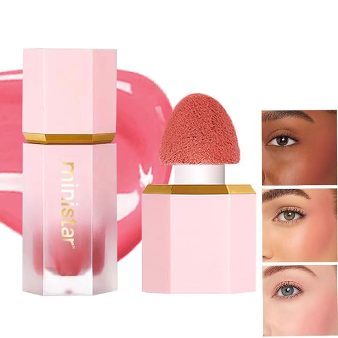 Liquid Blush Makeup, Cream Blush for Cheeks, Waterproof Long Lasting Blush Face Makeup Multi-Use Blush Beauty Wand for Cheeks & Lip Tint Natural Cream Blusher Makeup for All Skin Tones(#05 Warm Kiss)-Velvo Beauty