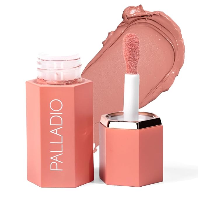 Palladio Liquid Blush for Cheeks & Lips 2-in-1 Makeup Face Blush, Weightless Cream Formula, Smudge Proof Long-Wearing Pigmented Blush, Natural Look Makeup Face Blushes, Dewy Finish, Rose Cloud-Velvo Beauty