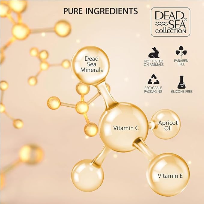 Dead Sea Collection Facial Vitamin C Kit - Day Cream (1.69fl.oz/50ml jar) & Facial Serum (1.69fl.oz/50ml bottle) - Pure Dead Sea Minerals - Anti-Wrinkle Hydration Smooth and Moisturized Skin-Velvo Beauty
