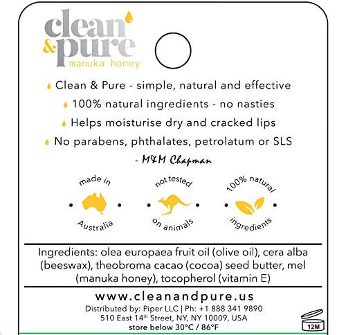 Lip Balm 2-Pack (Manuka Honey & Coconut) | Lip Care Set With 100% All Natural Beeswax | Vitamin E Oil…-Velvo Beauty