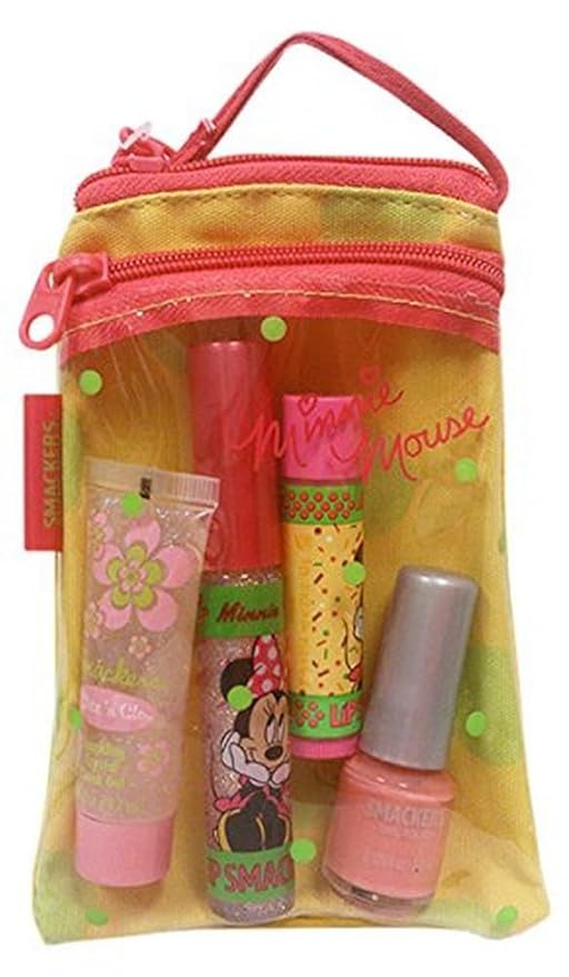 Lip Smackers Disney Minnie Mouse Lip, Face and Nail Collection in Cosmetics Bag Set, 4 Count-Velvo Beauty