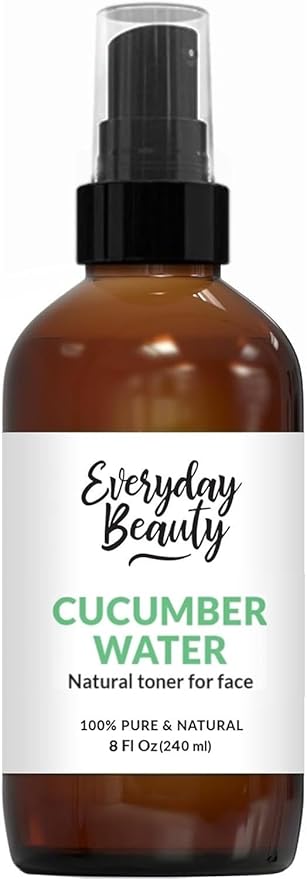 Cucumber Hydrosol Facial Toner - All Natural Hydrating Spray Mist for Face and Hair - 100% All Natural Cucumber Water Hydrosol 8oz with Fine Mist Cap-Velvo Beauty