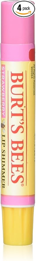 Burt's Bees Lip Shimmer Strawberry, 0.09 Ounce (Pack of 4)-Velvo Beauty