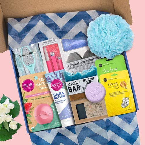 Women's Study Break Gift Box (11 Item Gift Set) Soaps, Lotion, Bath Bomb, Loofah, Face Masks, Foot Care & More - My College Crate-Velvo Beauty