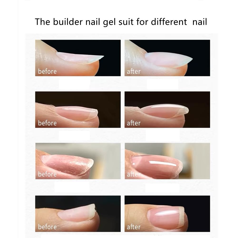Clear Builder Gel for Nails 7 in 1 Nail Builder Strengthener Gel Clear Color Builder Extension Nail Gel for Holiday Nail Art Design for Girls-Velvo Beauty
