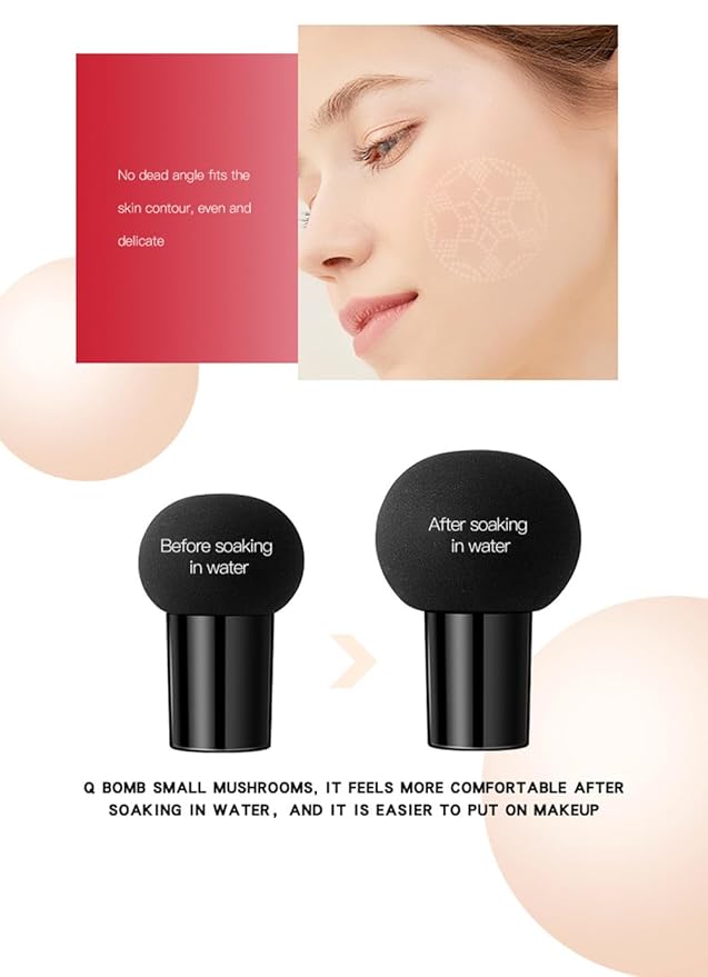 GL-Turelifes Mushroom Head Air Cushion CC Cream Foundation Water Feeling Flawless BB Cream Moisturizing Oil Control,lightweight & Smoothing Natural Face Concealer (H-02 Natural, 0.53 Oz)-Velvo Beauty