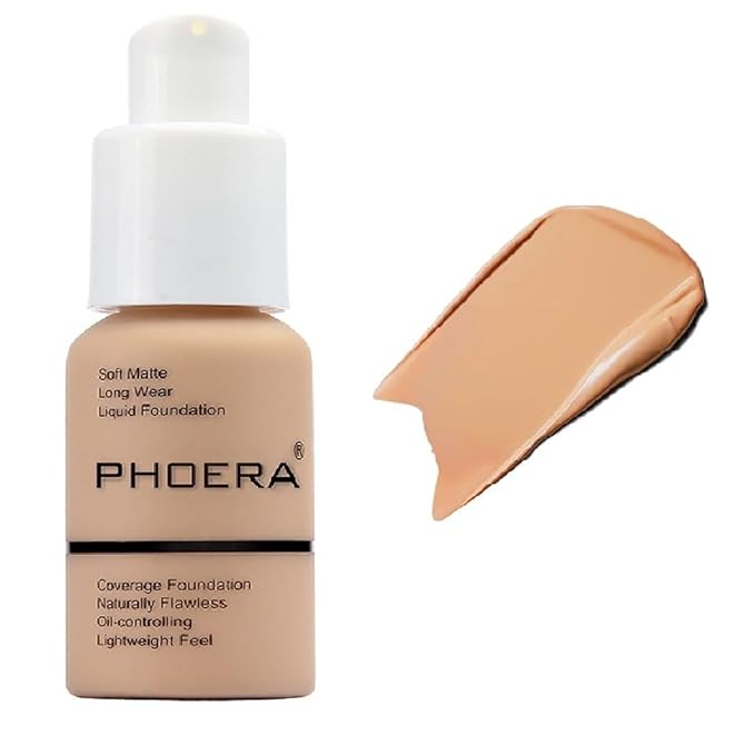 BestLand PHOERA Foundation Full Coverage Liquid Foundation Cream - Long-lasting Lightweight Concealer - Oil-Free Formula - Natural Shade - Suitable for All Skin Types (Buff Beige #104)-Velvo Beauty