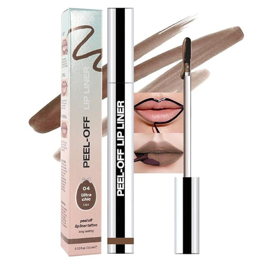 Matte Lip Gloss Stain-Peel Off Lip Liner Tattoo, Light Taupe Lip Tint，Long Lasting Peel Off Lip Stain, Waterproof Transfer-proof Lip Mask Lip Liner Peel Off Lip Gloss,Stayn Lip Makeup. #04-Velvo Beauty