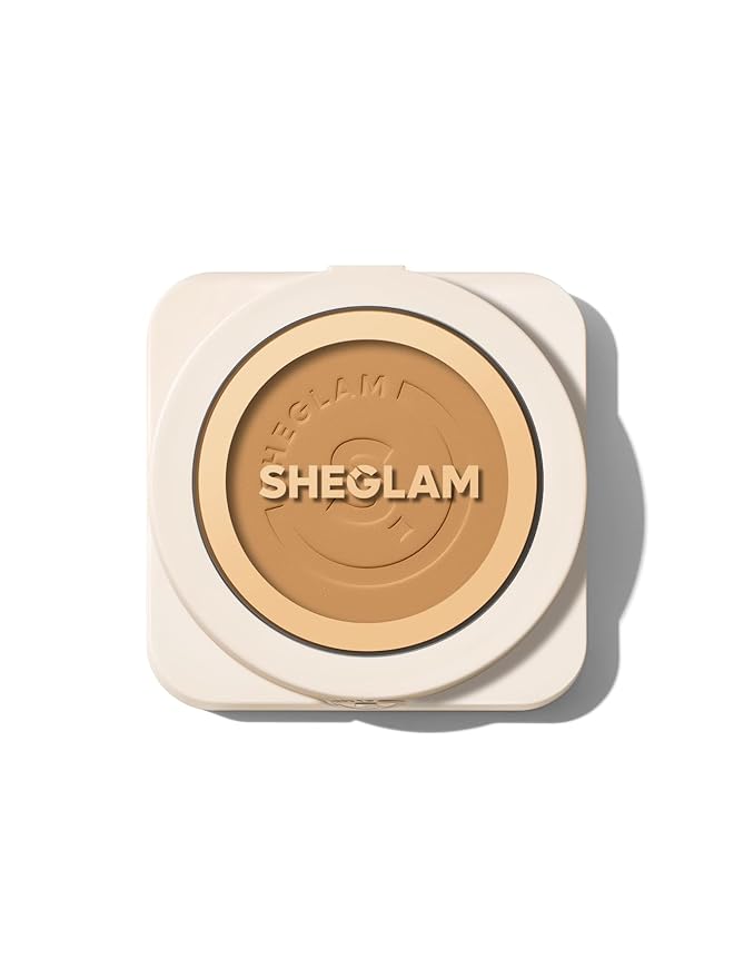 SHEGLAM SKin-Focus Full Coverage Powder Foundation Oil-Control Lightweight Face Pressed Powder Makeup-Wheat-Velvo Beauty