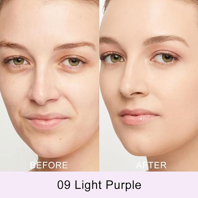 Kaely Color Correcting Concealer,Cream Pot Concealer Full Coverage,under Eye Concealer Palette for Conceals Dark Circles,Waterproof Foundation Face Makeup,09 Light Purple-Velvo Beauty