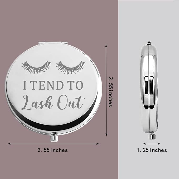 TGBJE Eye Lash Pocket Mirror Lashes Girl Gift I TEND to Lash Out Compact Mirror for Women Girls Beautician Gift (lash out mirror)-Velvo Beauty