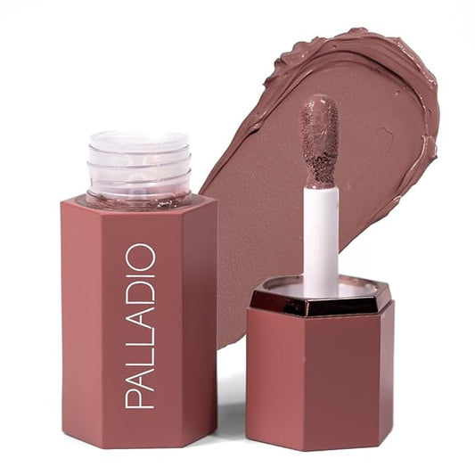 Palladio Liquid Blush for Cheeks & Lips 2-in-1 Makeup Face Blush, Weightless Cream Formula, Smudge Proof Long-Wearing Pigmented Blush, Natural Look Makeup Face Blushes, Dewy Finish, Dusty Rose-Velvo Beauty