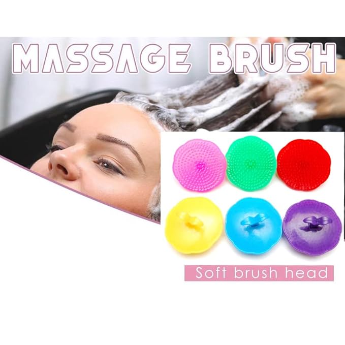 Hair Scalp Massage Shampoo Brush Massager (Assort Color_6 Pack), Color May Vary.-Velvo Beauty