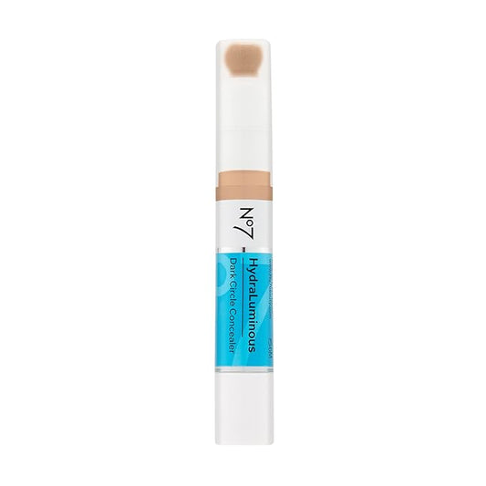 No7 Hydraluminous Concealer - Shade 7 - Full-Coverage Under Eye Concealer for Dark Circles with Caffeine & Ceramides - Hydrating & Brightening Concealer for Dark Under Eye Area (3.9ml)-Velvo Beauty