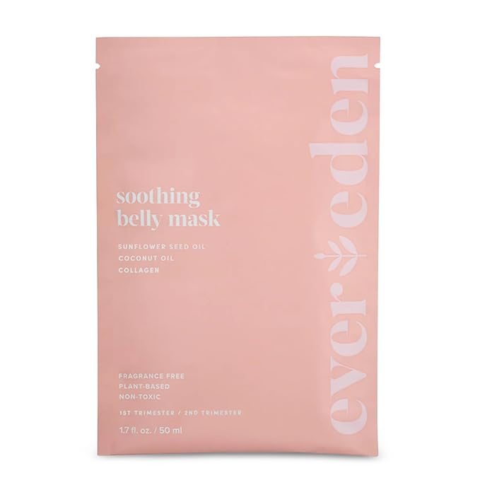 Evereden Soothing Belly Mask for Stretch Marks - 2nd/3rd Trimester Size | 1 count | Belly Mask for Pregnancy | Clean Pregnancy Skincare | Non-toxic and Fragrance Free-Velvo Beauty