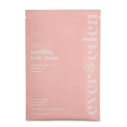 Evereden Soothing Belly Mask for Stretch Marks - 2nd/3rd Trimester Size | 1 count | Belly Mask for Pregnancy | Clean Pregnancy Skincare | Non-toxic and Fragrance Free-Velvo Beauty
