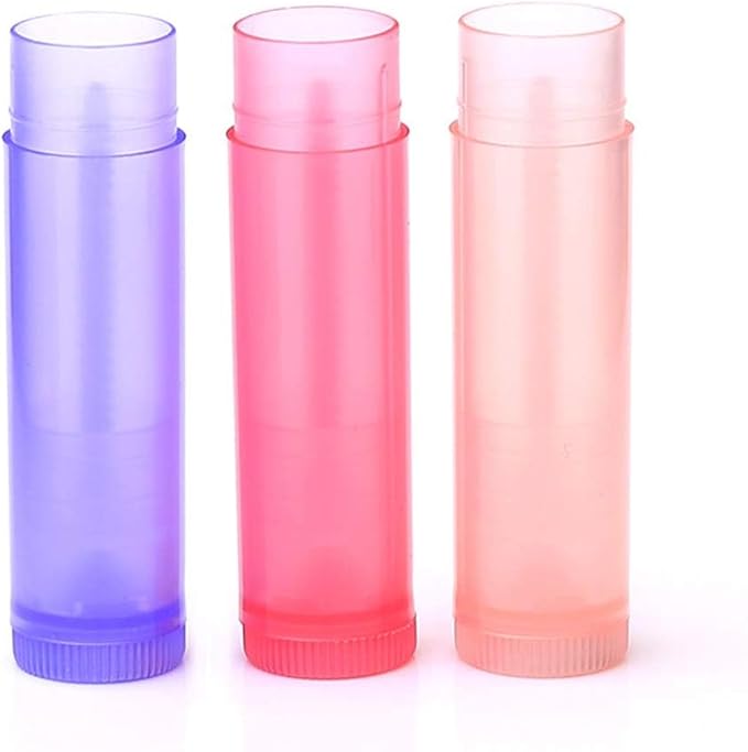 30 Pieces Multicolor Empty Lip Balm Container Tubes Lip Balm Empty Container Clear Tubes with Twist Bottom and Top Cap(Color Random)-Velvo Beauty
