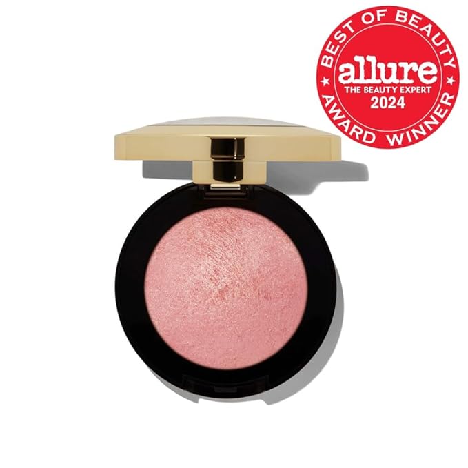 Milani Baked Blush, Powder Blush for Cheeks, Cruelty Free Makeup - Shape, Contour & Highlight Face for a Shimmery or Matte Finish -Dolce Pink-Velvo Beauty