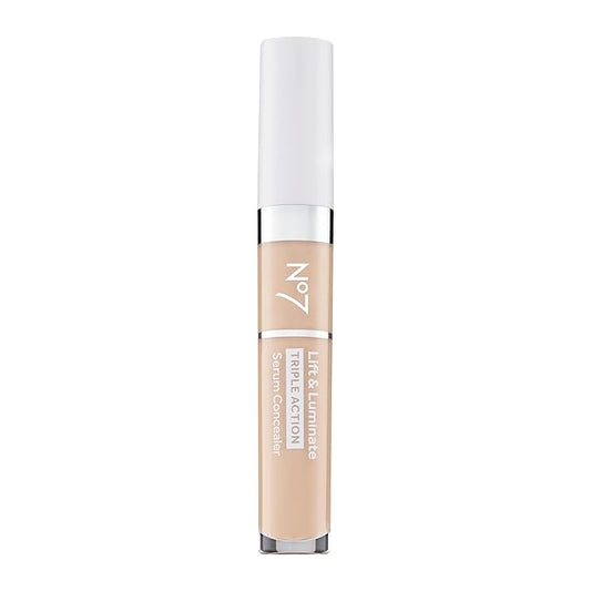 No7 Lift & Luminate Triple Action Serum Concealer - Fair - Anti Aging Liquid Concealer Makeup for Blemishes & Dark Circles - Medium to Full Coverage Concealer for Face (8ml)-Velvo Beauty